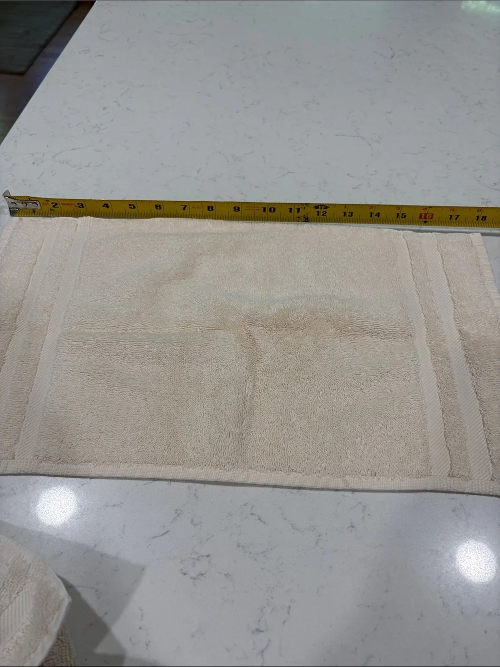 Ralph Lauren Beige Hand Towel Trio with Navy Pony